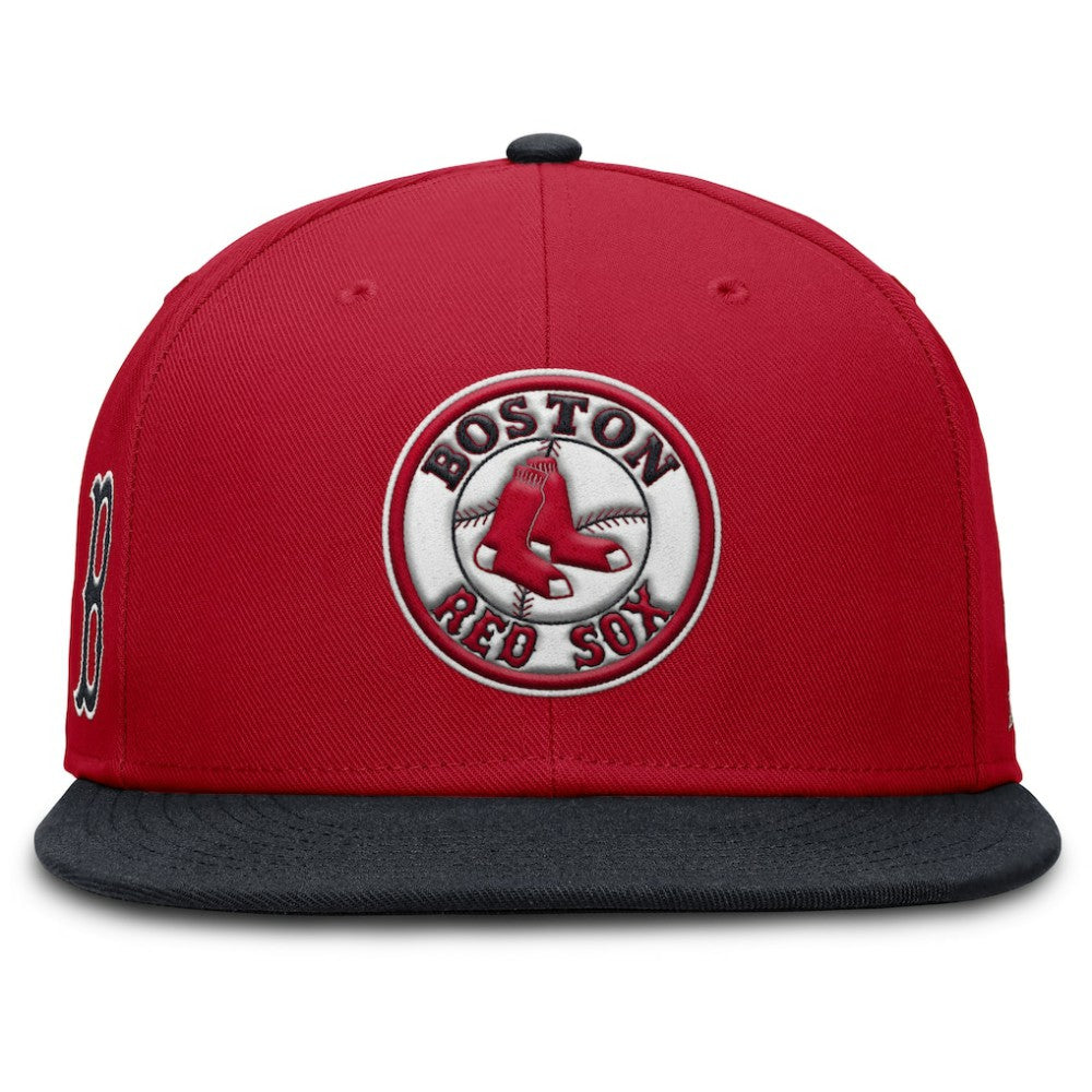 Boston Red Sox Cooperstown Two-Tone Dri-FIT Round Bill True Fitted Hat Red