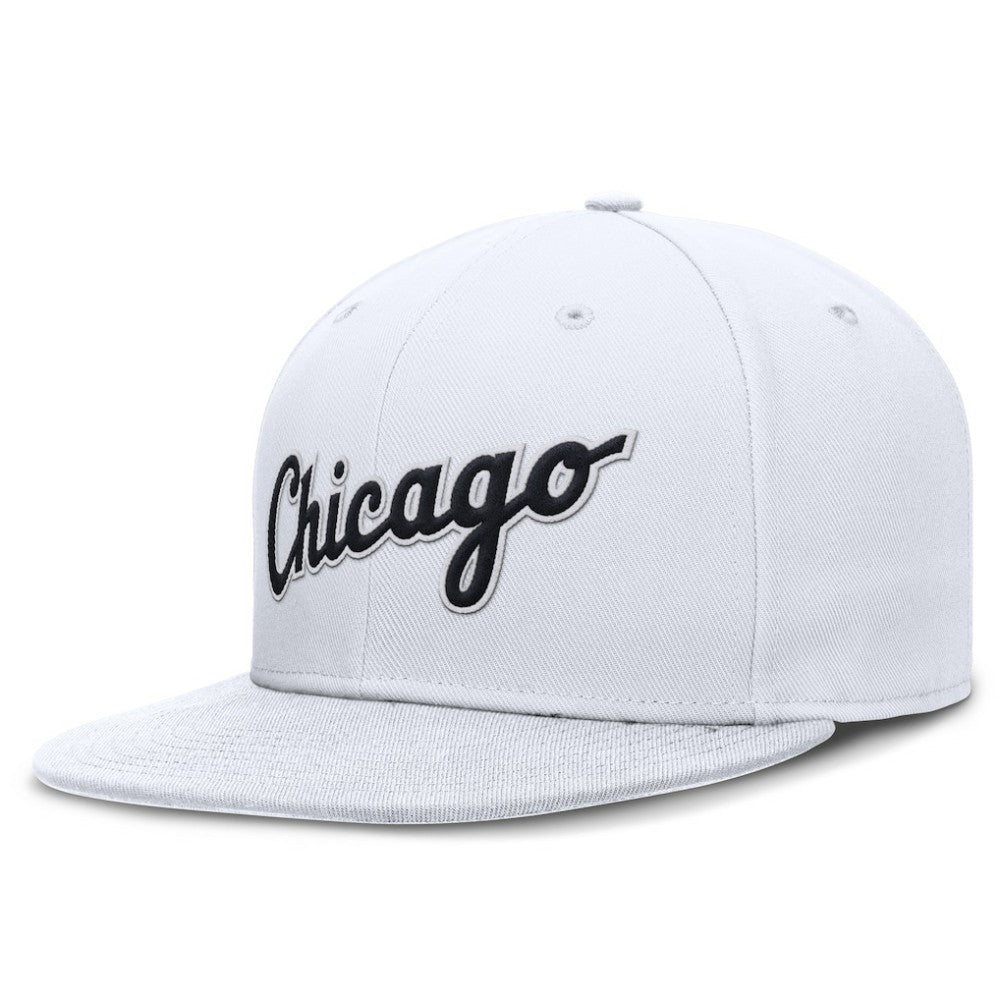 Chicago White Sox Wordmark Dri-FIT Round Bill True Fitted Hat White