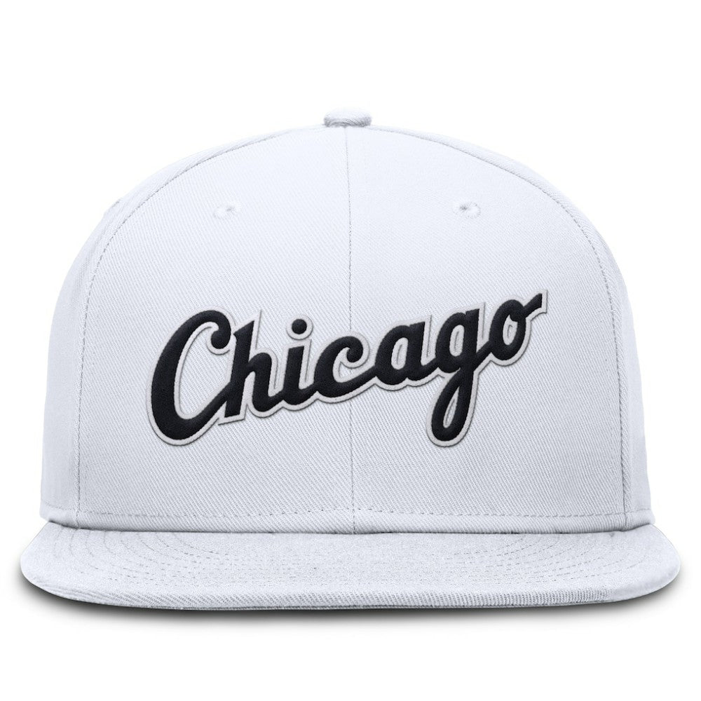 Chicago White Sox Wordmark Dri-FIT Round Bill True Fitted Hat White