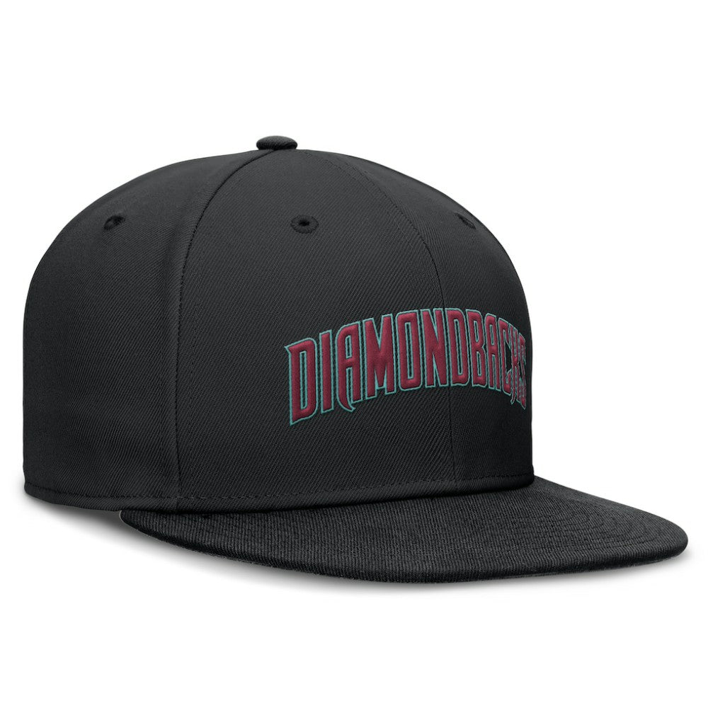 Arizona Diamondbacks Wordmark Dri-FIT Round Bill True Fitted Hat Black