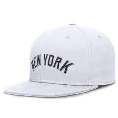 New York Yankees Wordmark Dri-FIT Round Bill True Fitted Hat White