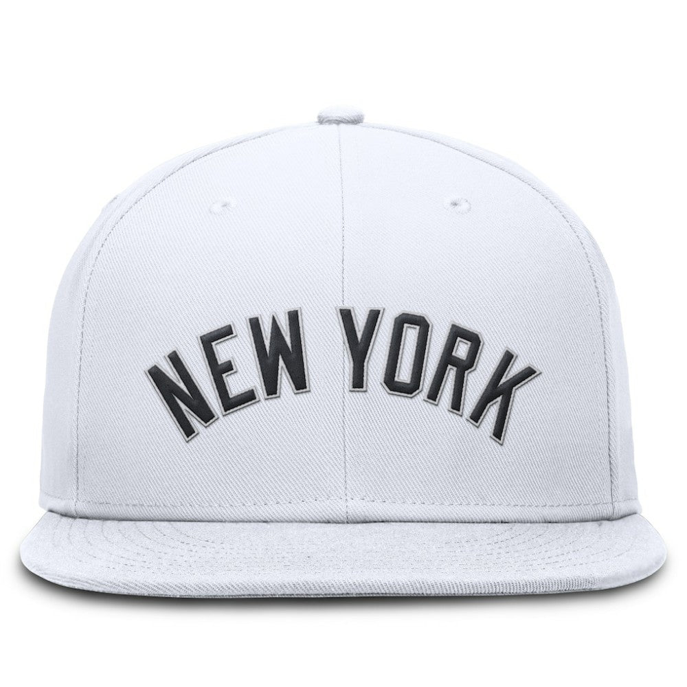 New York Yankees Wordmark Dri-FIT Round Bill True Fitted Hat White