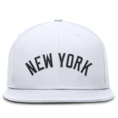 New York Yankees Wordmark Dri-FIT Round Bill True Fitted Hat White