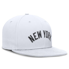 New York Yankees Wordmark Dri-FIT Round Bill True Fitted Hat White