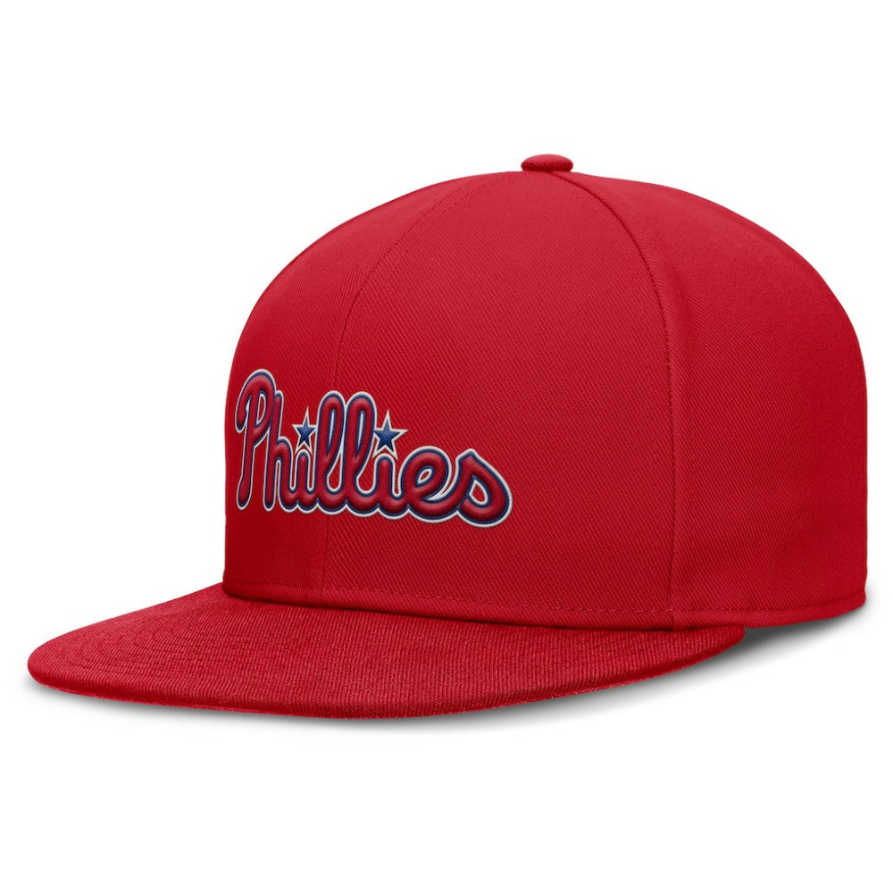 Philadelphia Phillies Wordmark Dri-FIT Round Bill True Fitted Hat Red