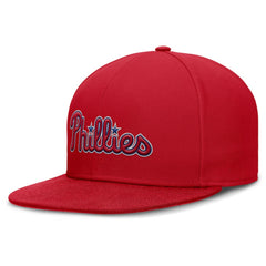 Philadelphia Phillies Wordmark Dri-FIT Round Bill True Fitted Hat Red