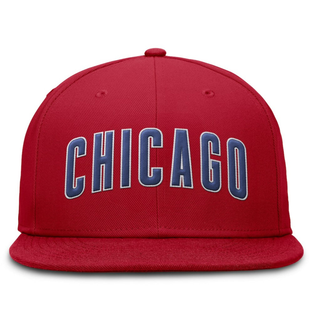 Chicago Cubs Wordmark Dri-FIT Round Bill True Fitted Hat Red