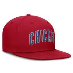 Chicago Cubs Wordmark Dri-FIT Round Bill True Fitted Hat Red