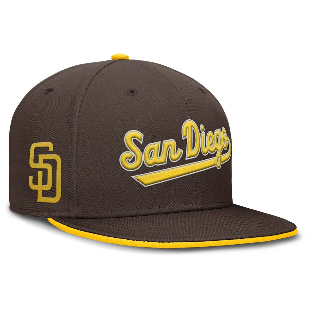 San Diego Padres Primetime Dri-FIT Round Bill True Fitted Hat Brown