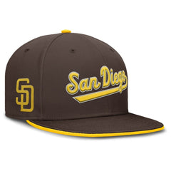 San Diego Padres Primetime Dri-FIT Round Bill True Fitted Hat Brown