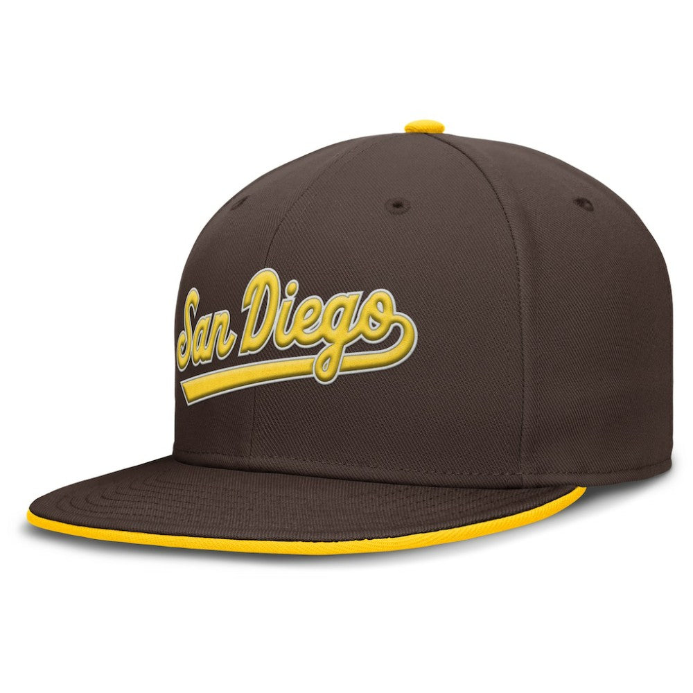 San Diego Padres Primetime Dri-FIT Round Bill True Fitted Hat Brown