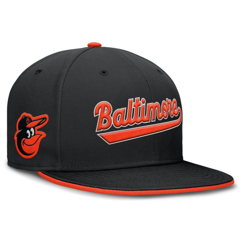 Baltimore Orioles Primetime Dri-FIT Round Bill True Fitted Hat Black