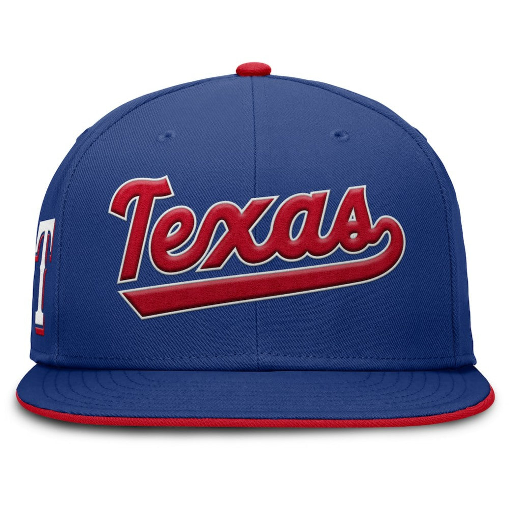 Texas Rangers Primetime Dri-FIT Round Bill True Fitted Hat Royal