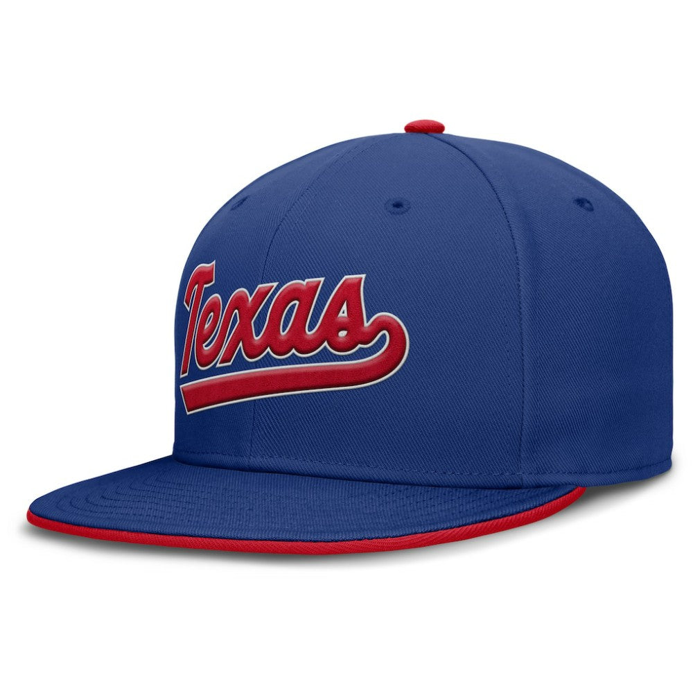 Texas Rangers Primetime Dri-FIT Round Bill True Fitted Hat Royal
