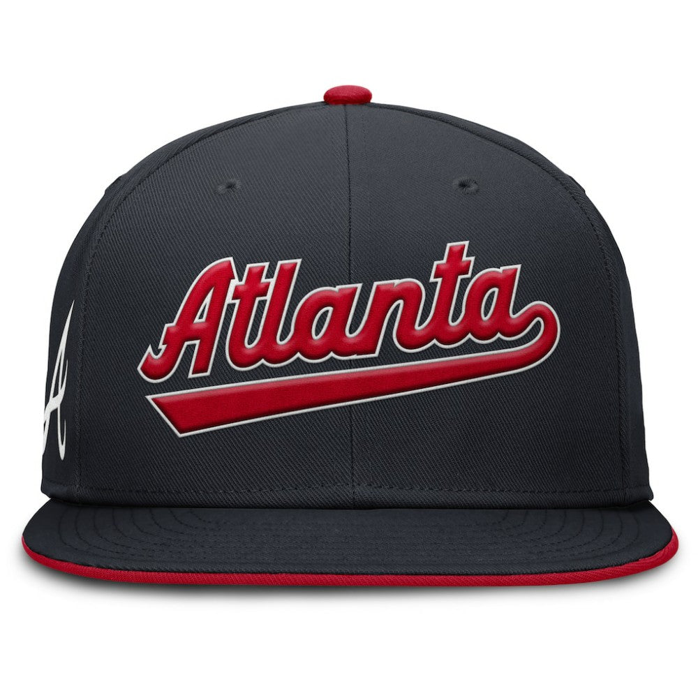 Atlanta Braves Primetime Dri-FIT Round Bill True Fitted Hat Navy