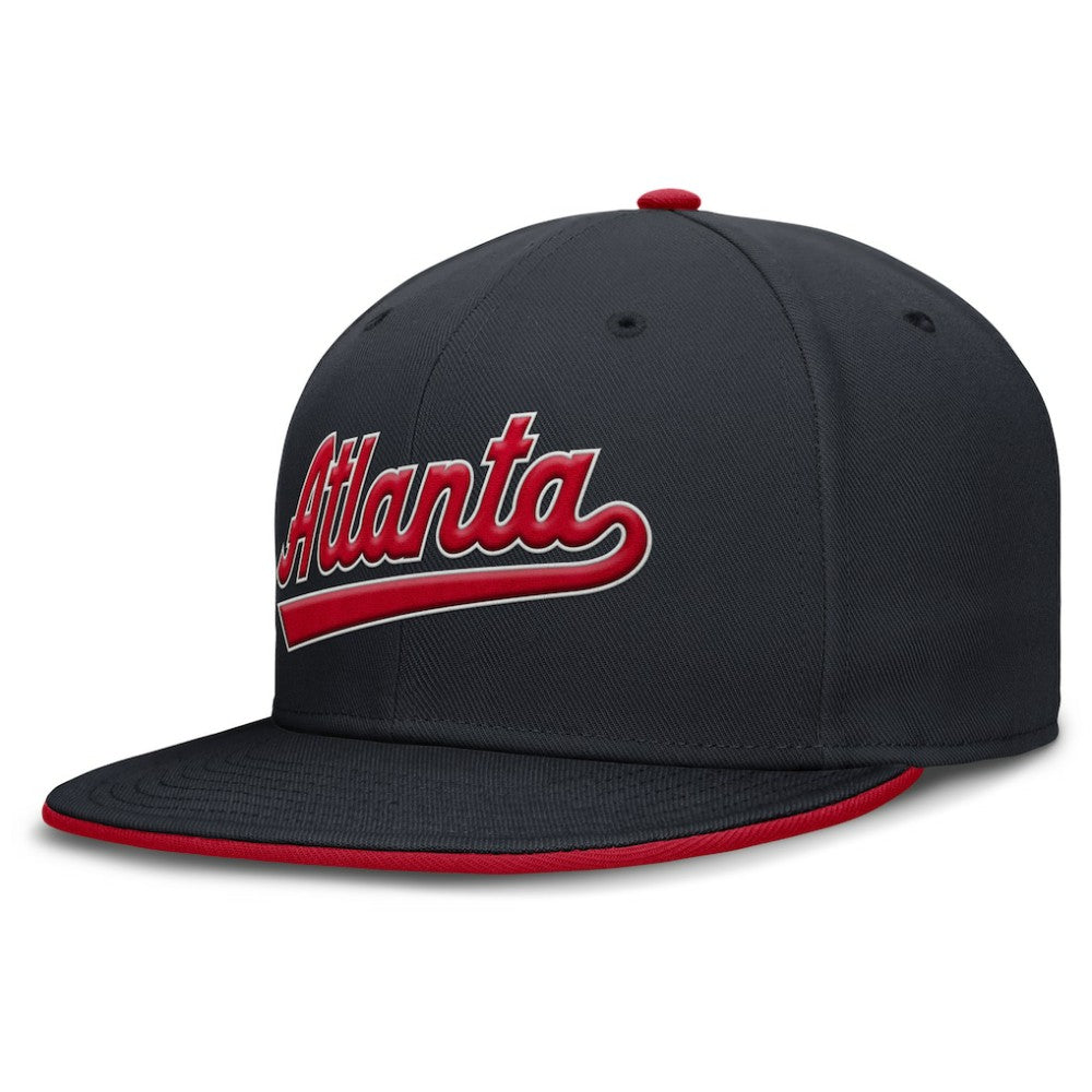 Atlanta Braves Primetime Dri-FIT Round Bill True Fitted Hat Navy