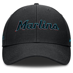 Miami Marlins Rise Gaberdine Adjustable Hat Black
