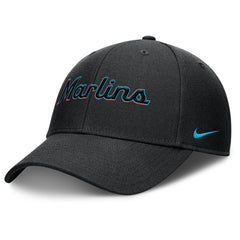 Miami Marlins Rise Gaberdine Adjustable Hat Black