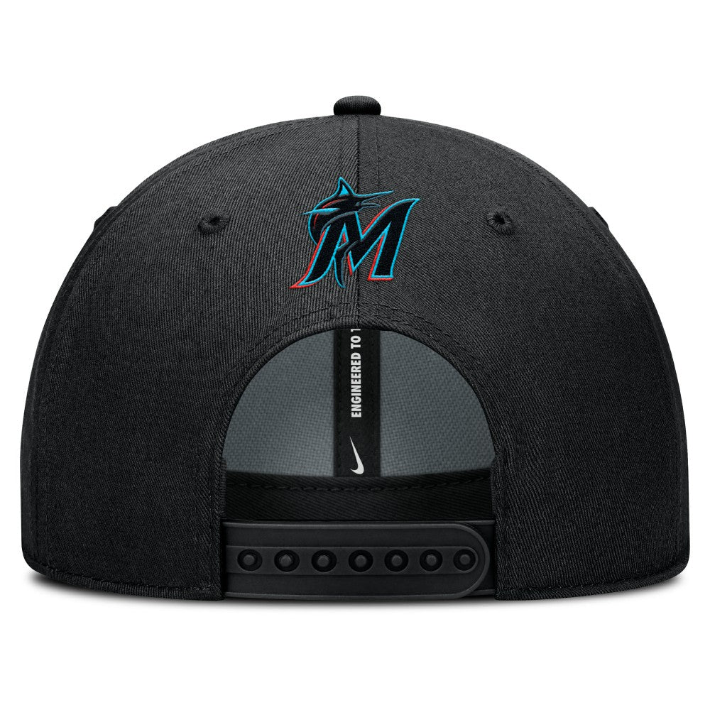 Miami Marlins Rise Gaberdine Adjustable Hat Black