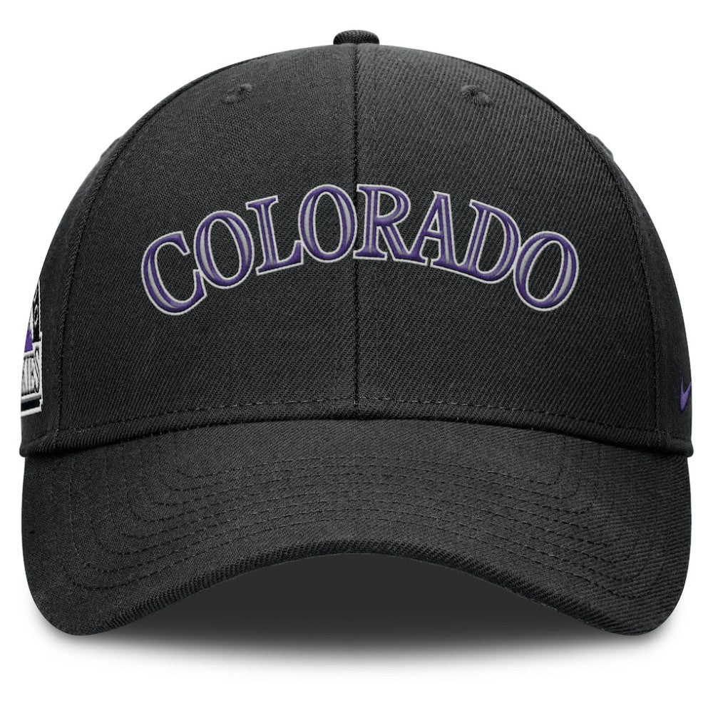 Colorado Rockies Rise Gaberdine Adjustable Hat Black