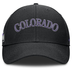 Colorado Rockies Rise Gaberdine Adjustable Hat Black