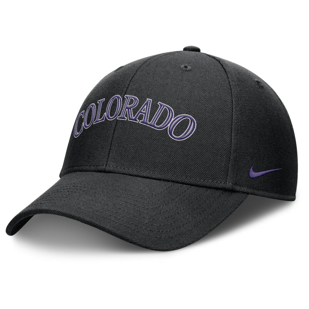 Colorado Rockies Rise Gaberdine Adjustable Hat Black