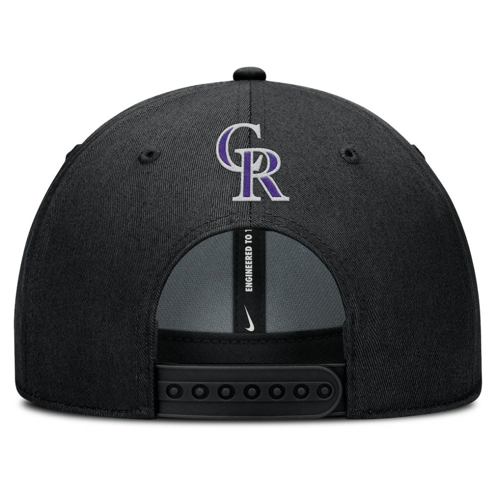 Colorado Rockies Rise Gaberdine Adjustable Hat Black