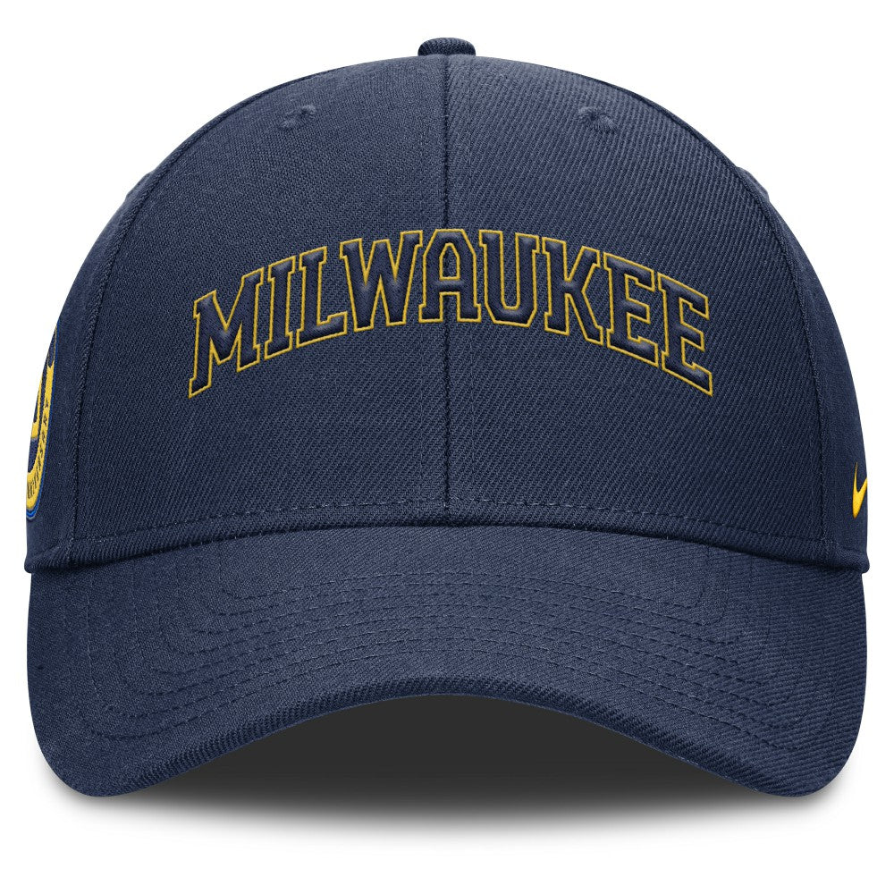 Milwaukee Brewers Rise Gaberdine Adjustable Hat Navy