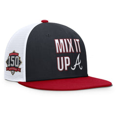 Atlanta Braves Pro Performance Trucker Snapback Hat Navy/Red