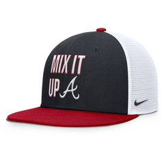 Atlanta Braves Pro Performance Trucker Snapback Hat Navy/Red