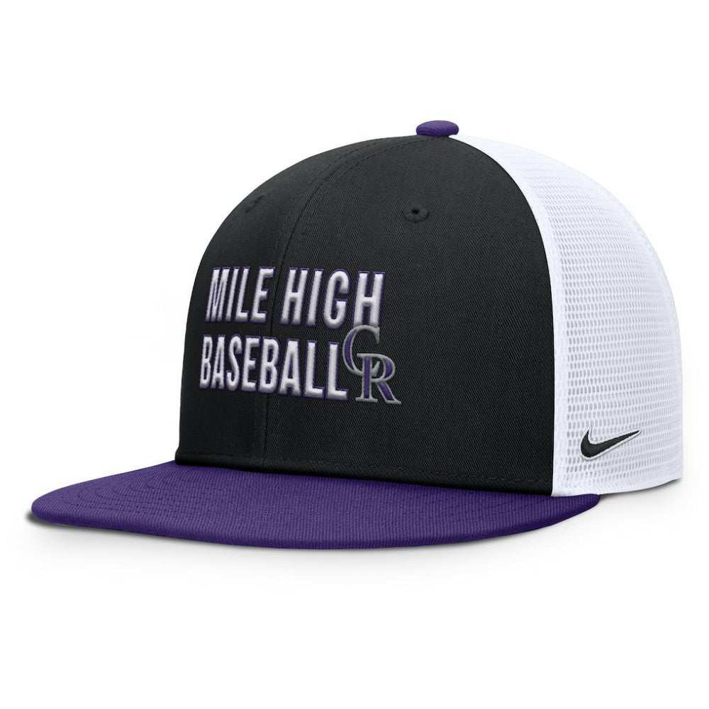 Colorado Rockies Pro Trucker Snapback Hat Black