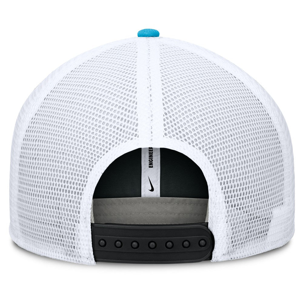 Miami Marlins Pro Performance Trucker Snapback Hat Black/Light Blue