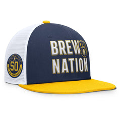 Milwaukee Brewers Pro Trucker Snapback Hat Navy