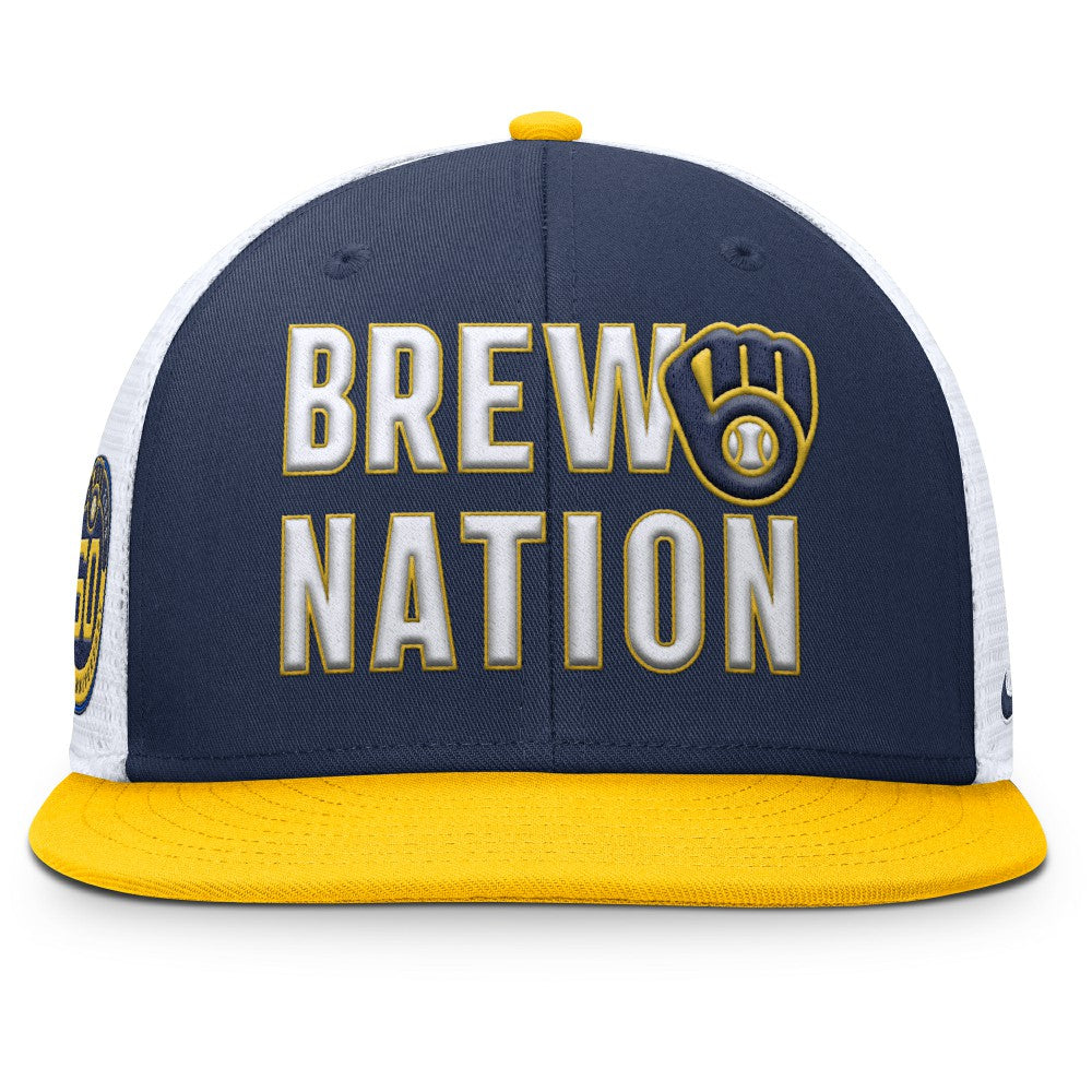Milwaukee Brewers Pro Trucker Snapback Hat Navy