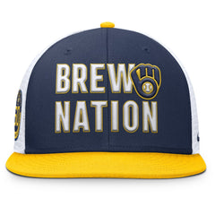 Milwaukee Brewers Pro Trucker Snapback Hat Navy