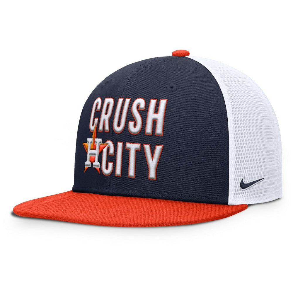 Houston Astros Pro Performance Trucker Snapback Hat Navy/Orange
