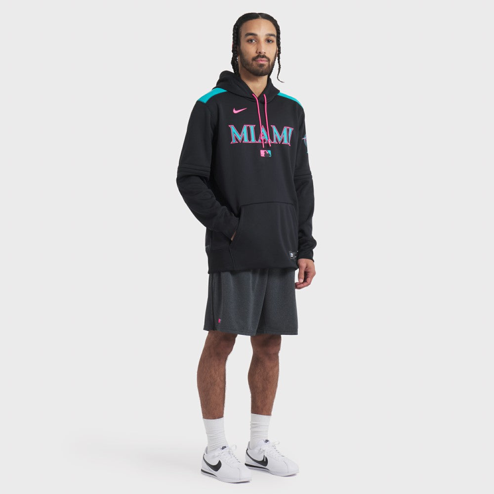 Miami Marlins 2025 City Connect Authentic Collection Therma Pullover Hoodie Black