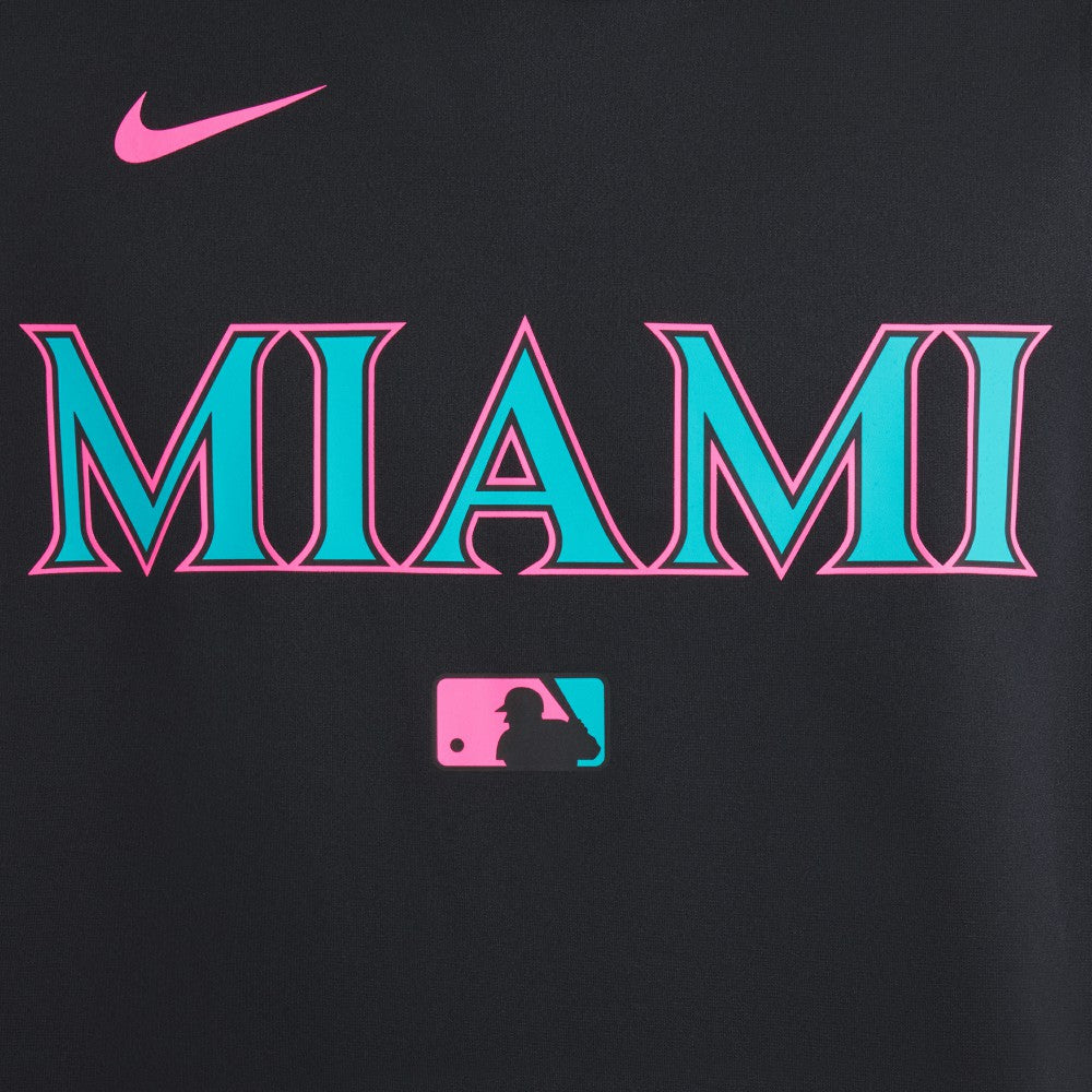 Miami Marlins 2025 City Connect Authentic Collection Therma Pullover Hoodie Black