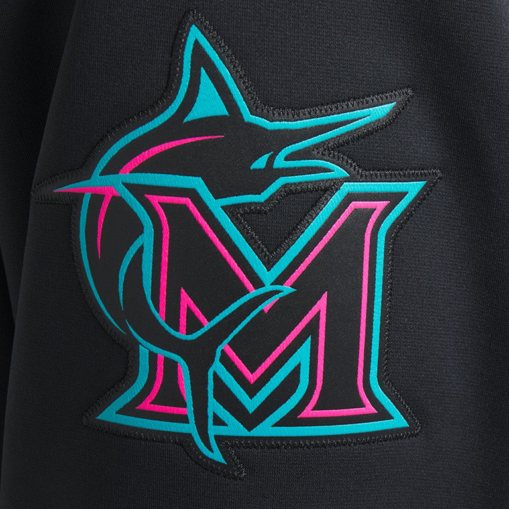 Miami Marlins 2025 City Connect Authentic Collection Therma Pullover Hoodie Black
