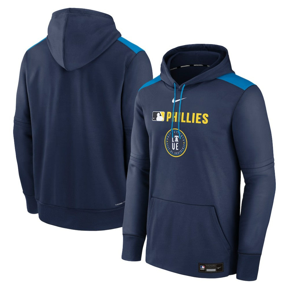 Philadelphia Phillies Authentic Collection City Connect Therma Pullover Hoodie Navy