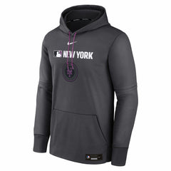 New York Mets Authentic Collection City Connect Therma Pullover Hoodie Anthracite