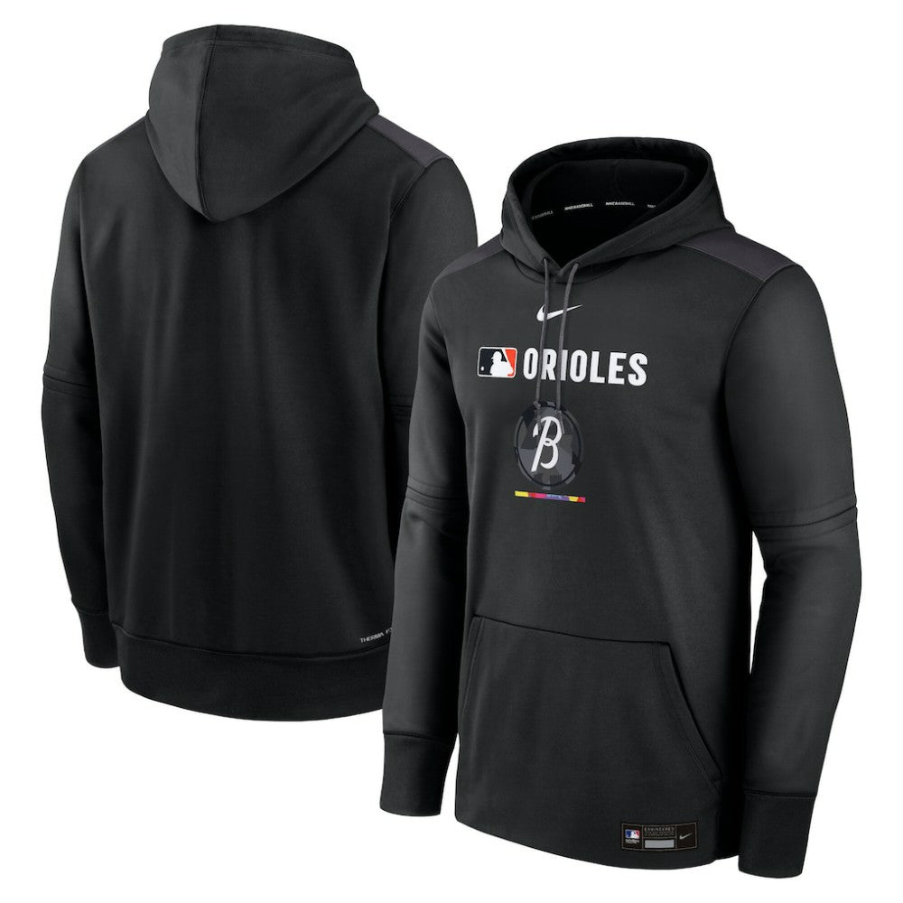 Baltimore Orioles Authentic Collection City Connect Therma Pullover Hoodie Black