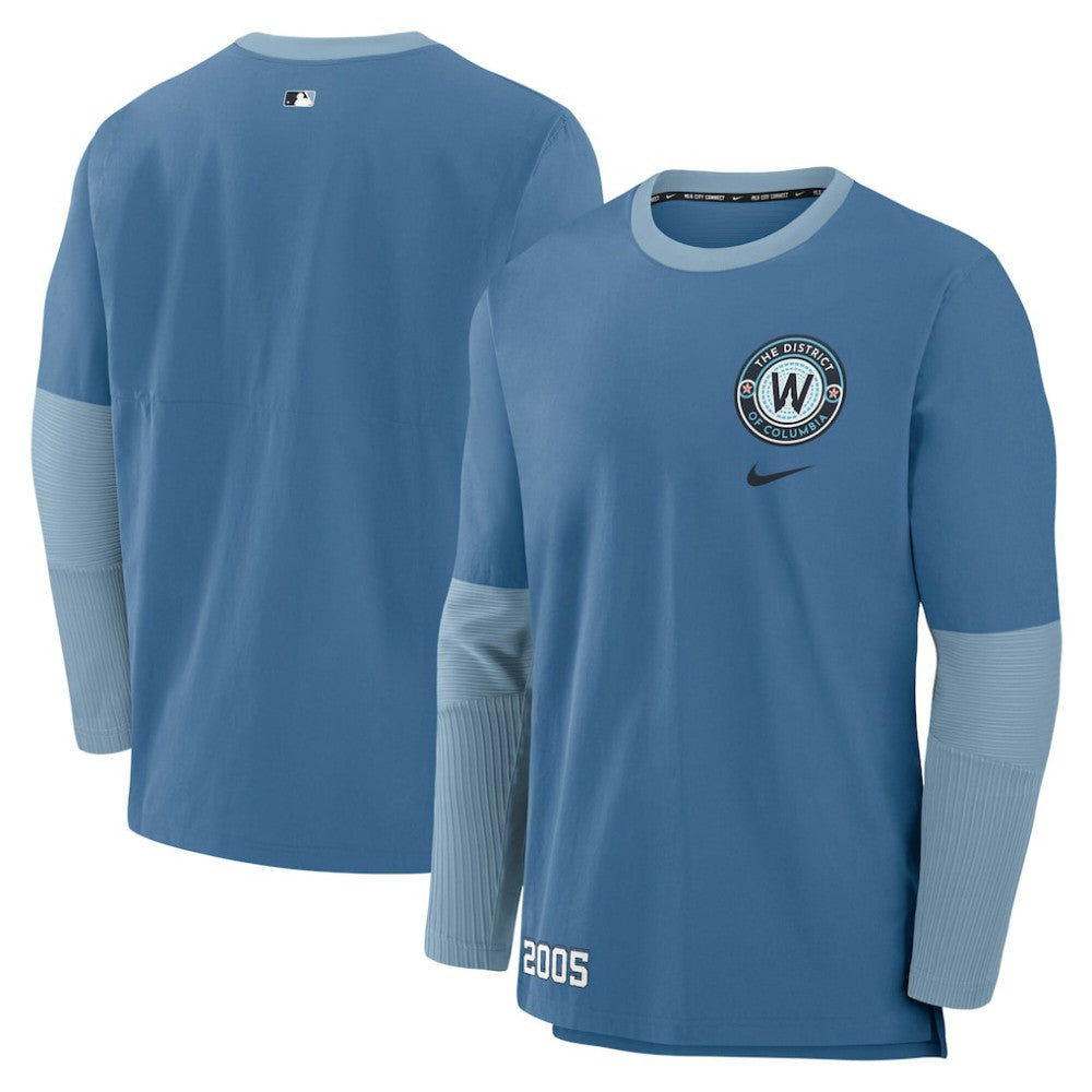 Washington Nationals 2025 City Connect Authentic Collection Player Dri-FIT Lightweight Pullover Blue