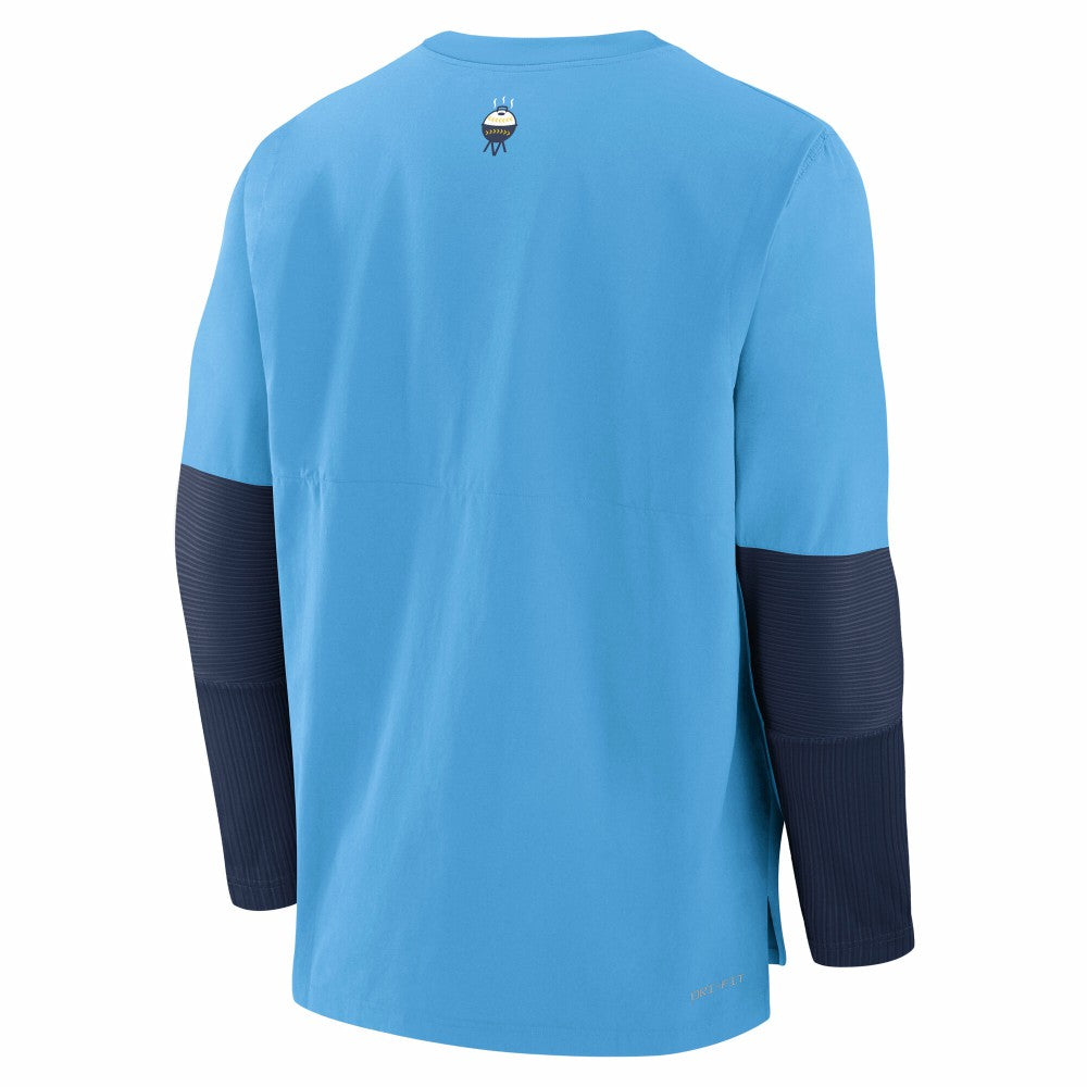 Milwaukee Brewers 2025 City Connect Authentic Collection Player Dri-FIT Lightweight Pullover Light Blue