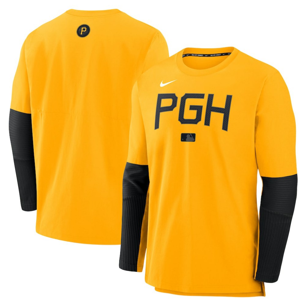 Pittsburgh Pirates 2025 City Connect Authentic Collection Player Dri-FIT Lightweight Pullover Gold