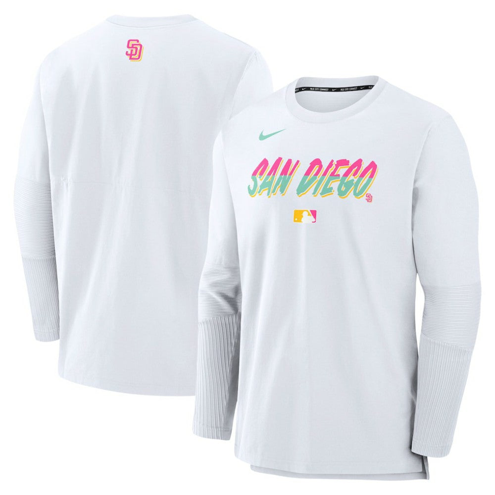 San Diego Padres 2025 City Connect Authentic Collection Player Dri-FIT Lightweight Pullover White