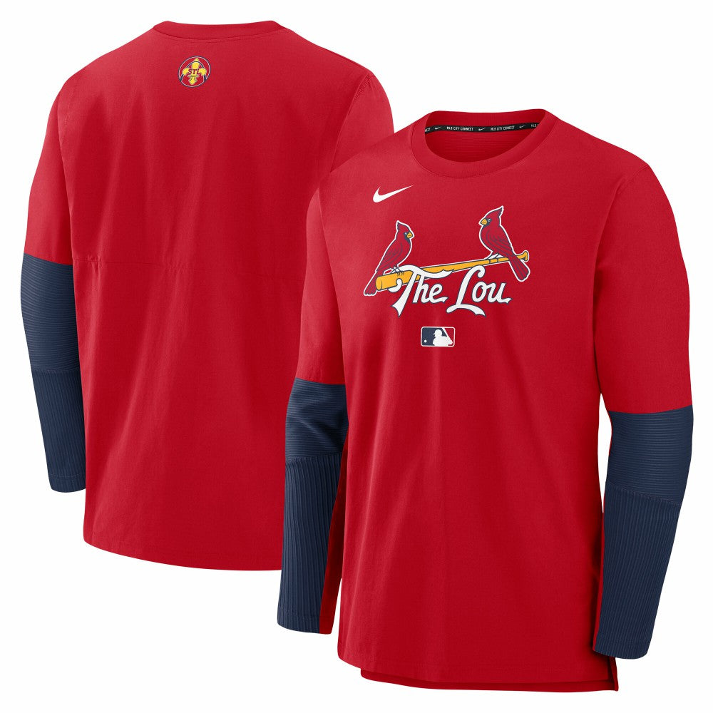 St. Louis Cardinals 2025 City Connect Authentic Collection Player Dri-FIT Lightweight Pullover Red