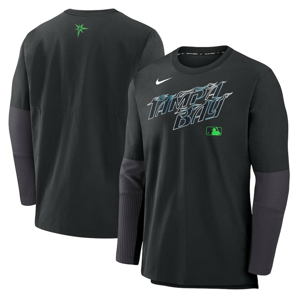 Tampa Bay Rays 2025 City Connect Authentic Collection Player Dri-FIT Lightweight Pullover Black