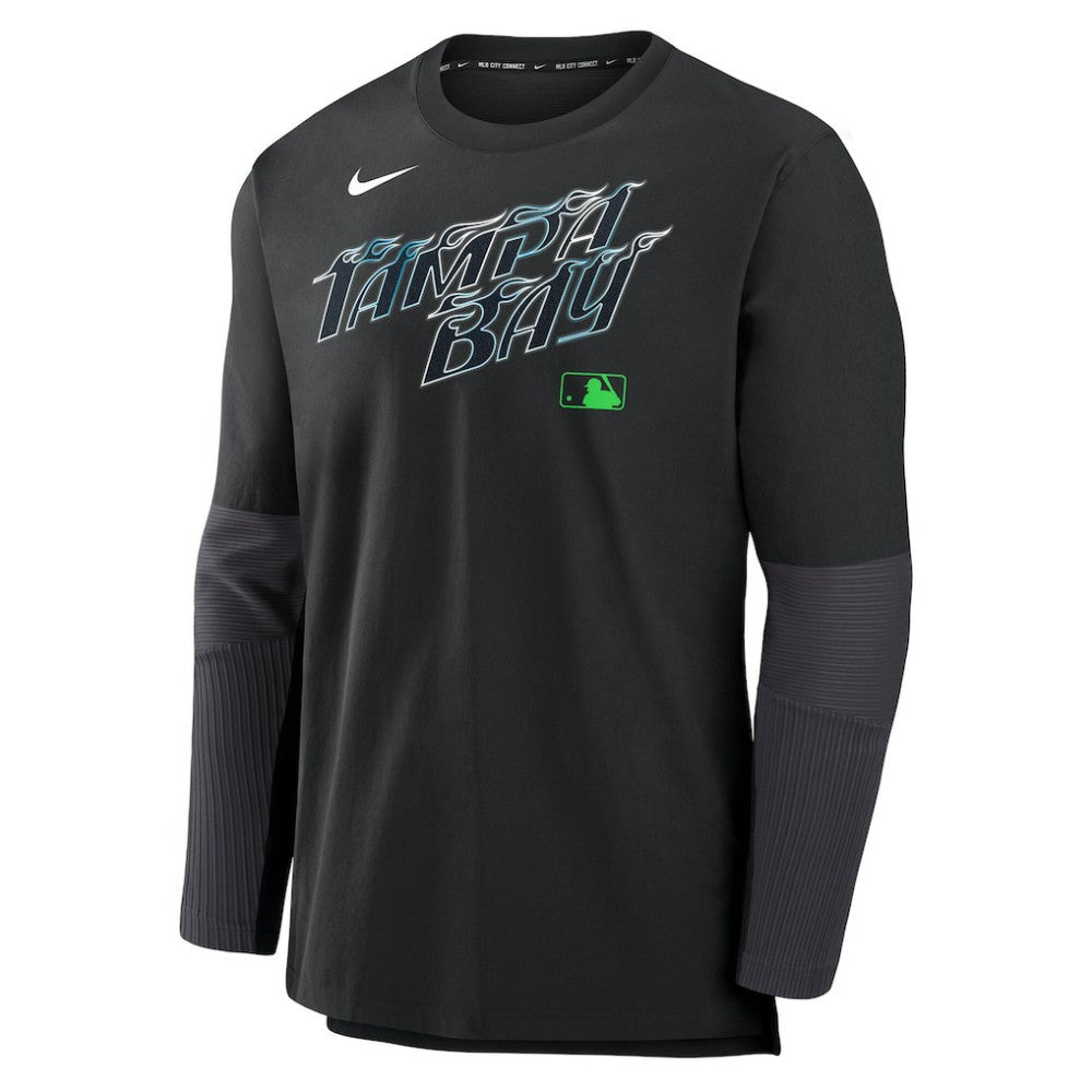 Tampa Bay Rays 2025 City Connect Authentic Collection Player Dri-FIT Lightweight Pullover Black