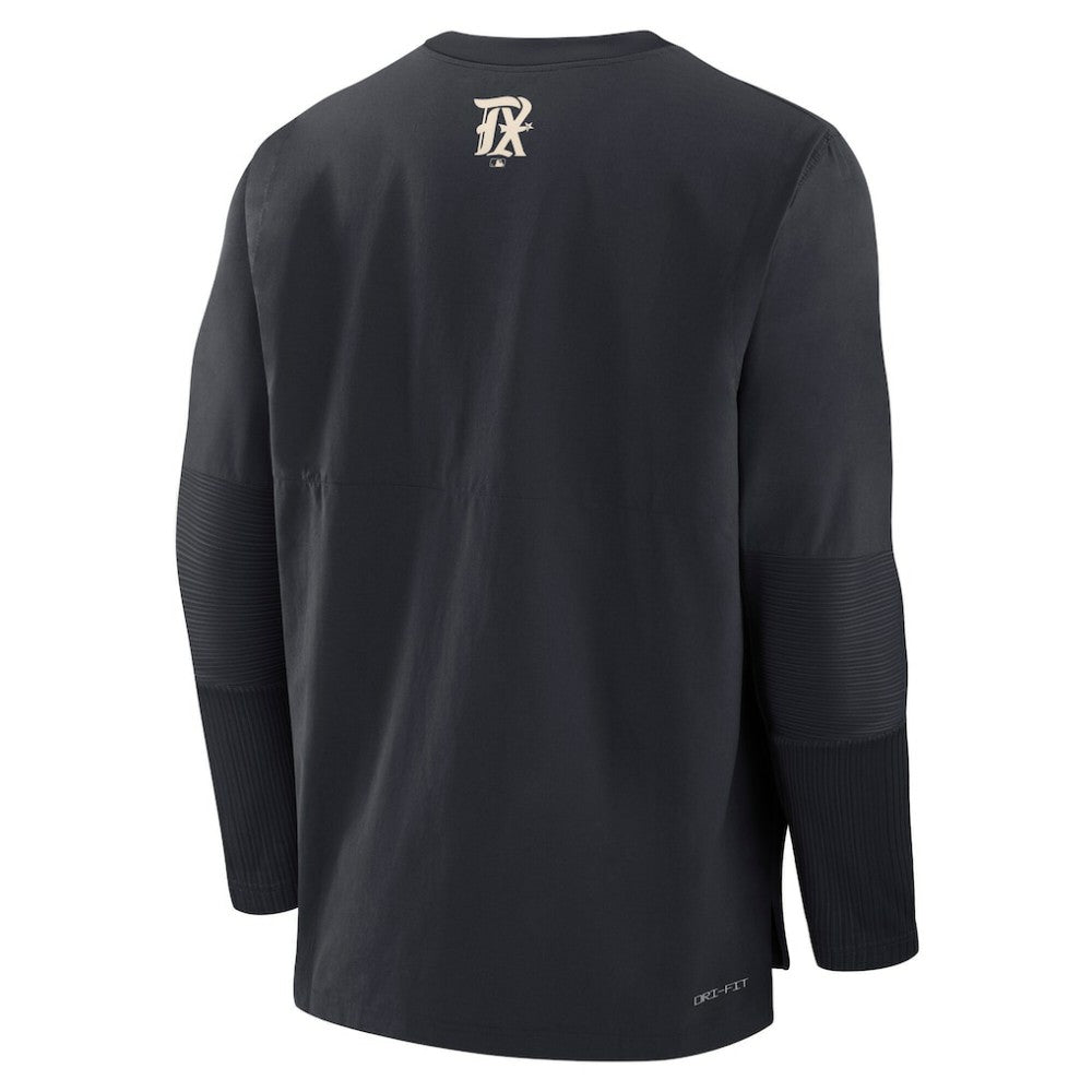 Texas Rangers 2025 City Connect Authentic Collection Player Dri-FIT Lightweight Pullover Black
